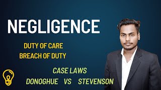 Negligence in tort law  Donoghue v Stevenson  Case laws [upl. by Hamil]