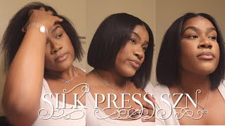 SILK PRESS SZN AT HOME SILK PRESS BOB FOR BEGINNERS  WHAT I USE  TIPS AND TRICKS [upl. by Koenraad242]