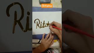 Ritisha stylish letter 🖌️calligraphyartviral [upl. by Nagar745]