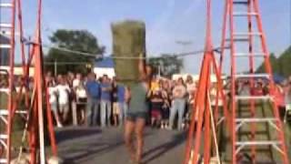 Hay Bale Toss  Solon Beef Days [upl. by Bulley]