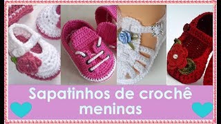 Sapatinho de crochê para bebes meninas  😊DICAS DA CEMA🌺 [upl. by Corydon]