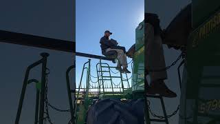 Getting in the combine kickingparalysisass farming wheelchair [upl. by Eatnahc]