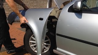 VW Golf MK4  how to removereplace front wing video [upl. by Dyob830]