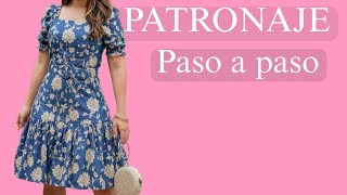 Como hacer vestido elegante paso a paso PATRONAJE [upl. by Keemahs]