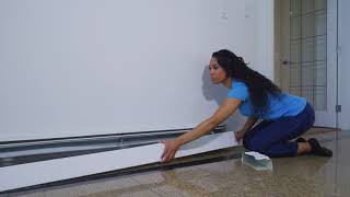 Veil Baseboard Covers  DIY Installation  No Tools Needed [upl. by Enyrhtak]