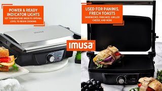 Imusa Panini Press Electric  Cast Iron Panini Press Electric  Panini Press Electric  Panini Press [upl. by Aeki]