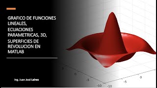 GRAFICO DE FUNCIONES LINEALES ECUACIONES PARAMÉTRICAS 3D SUPERFICIES DE REVOLUCION EN MATLAB [upl. by Ruyam798]