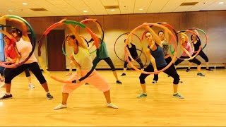 quotHEY MAMAquot David Guetta ft Nicki Minaj  Dance Fitness Workout w Weighted Hula Hoops Valeo Club [upl. by Slack762]