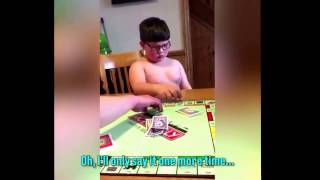 Kid hating monopoly and reacting very aggressively [upl. by Cutlip]