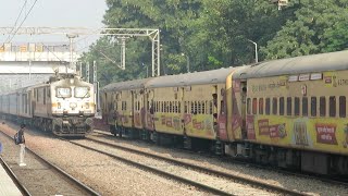 Furious Overtake Amritsar New Delhi Shatabdi Express overtaking Jhelum Express at Sonipat Junction [upl. by Massiw]