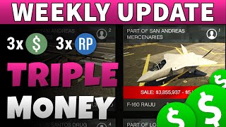 GTA BIG DISCOUNTS amp TRIPLE MONEY THIS WEEK  GTA Online Weekly Update 50 Vehicle Warehouse [upl. by Mayor]