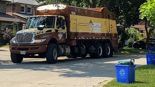 International HV607  Fanotech split RL Garbage truck Vaughan ON Canada [upl. by Nav]