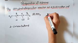 preparation of alkene By dehydrohalogenation reaction class 11 [upl. by Missie]