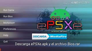 Tutorial ePSXe android Ejecutar BIOS y Juegos de PSX [upl. by Novi]