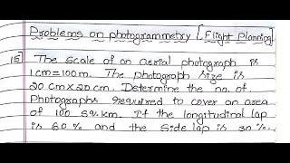 Problems on photogrammetry Flight planningAdvanced surveying  photogrammetric surveying part 18 [upl. by Dylane]