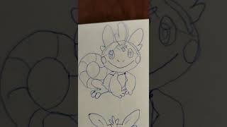 pokemon fusion pokemonfanart grookeystuffulbewear pokémon myart gelpen drawing [upl. by Averill]