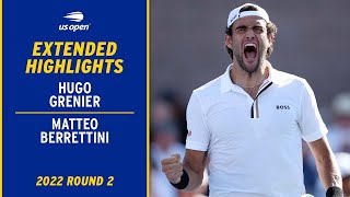 Hugo Grenier vs Matteo Berrettini Extended Highlights  2022 US Open Round 2 [upl. by Tasia659]