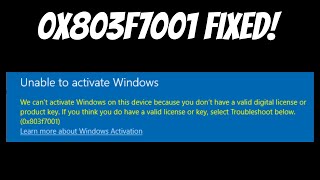 How To Fix Activation Error 0x803F7001 In Windows [upl. by Fries]