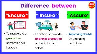 Difference between Ensure Insure Assure  Learn English with examples  English for beginners [upl. by Ibbob490]