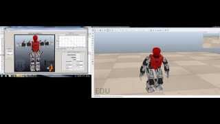 Bioloid Humanoid  User graphical interface on Matlab for command VrepCoppeliaSim [upl. by Wurst680]