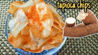 Cassava Chips  How to make Tapioca Chips at home [upl. by Saiff]