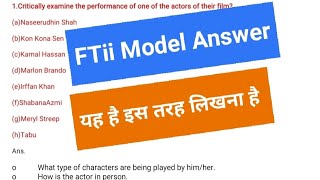 FTii का Model Answer यह है  how to write descriptive question in ftii entrance exam  PANKAJ MEENA [upl. by Endor]