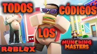 Todos los Códigos de 🍔 MUNCHING MASTERS 🍔 de OCTUBRE 2021 ROBLOX ALL WORKING CODES MUNCHING MASTERS [upl. by Aloiv206]