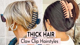 HOW TO Simple Claw Clip Hairstyles for THICK HAIR  How To Claw Clip Hair [upl. by Eirual4]