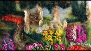 Dry Needle felting Landscape [upl. by Ruhnke]