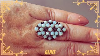 Aula de Bijuteria Anel de miçangas e cristais Tutorial para iniciante😍😍😍 [upl. by Enid]