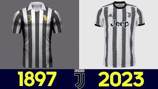 A evolução dos uniformes da Juventus 202223 2022  Todas as camisas da Juventus na história 2223 [upl. by Gnem]