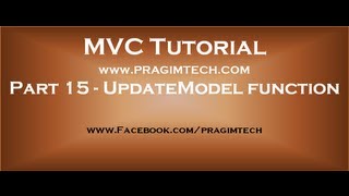 Part 15 Updatemodel function in mvc [upl. by Elleirda144]