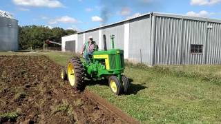 1958 John Deere 720 Diesel plowing with John Deere Model 55H [upl. by Allveta]