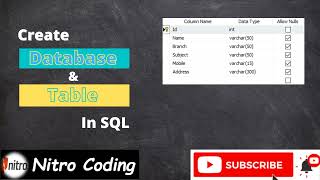 Create table in SQL  Sql for beginners  Sql me Table Kaise Banaye  Create table in sql 2023 [upl. by Llerdnad289]