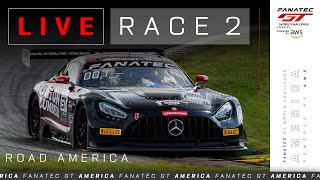 LIVE  Race 2  Road America  Fanatec GT World Challenge America powered by AWS 2024 [upl. by Ahsiemac]