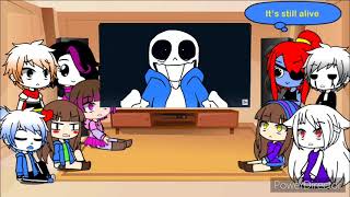 ampampamp Undertale reacts to Sans vs Jevil Lazy Short Papyton [upl. by Lerad282]