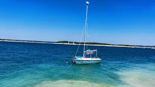 Catalina Capri 142 sailboat  Downwind sailing and learning to dock [upl. by Ferdinand291]