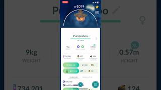 Evolving Costumed Pumpkaboo pokemon pokemongo pokémon [upl. by Dlonyar]