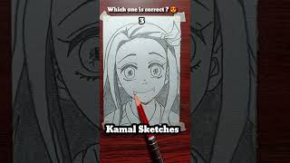 Demon Slayer  Which one is correct for NEZUKO KAMADO 💯 demonslayer drawing shorts diy art [upl. by Nnor372]