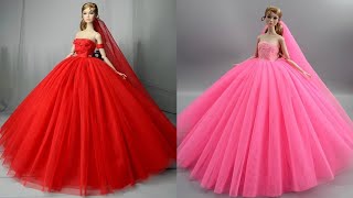 Disney Princess Doll Makeover  DIY Miniature Ideas for Barbie  Wig Dress Faceup and More DIY [upl. by Brittani]