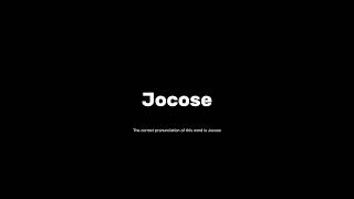 How to pronounce jocose grammar pronunciationguide [upl. by Justus]