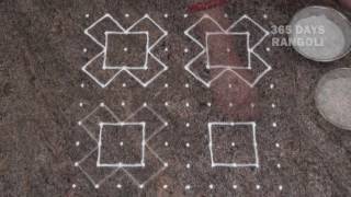 easy rangoli design simple chukki rangoli with 10 dots [upl. by Stoneman]