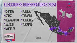 ¿Cuáles son los estados que van a renovar su gubernatura  Destino 2024 [upl. by Analra]