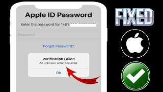 How To Fix Verification Failed An Unknown Error Occurred on iPhone  Apple Id Login Problem [upl. by Dona]