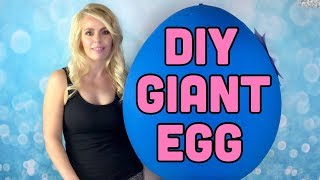 DIY How to Make a Giant Balloon Paper Mache Surprise Easter Egg Do It Yourself Tutorial [upl. by Yeknarf]