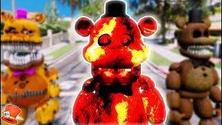 BRAND NEW LAVA FREDDY ANIMATRONIC GTA 5 Mods FNAF RedHatter [upl. by Nairrad]