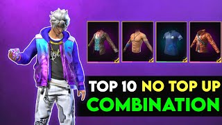 Top 10 No Top Up Dress Combination  Best Dress Combination  Free Fire Dress Combination [upl. by Farmer]