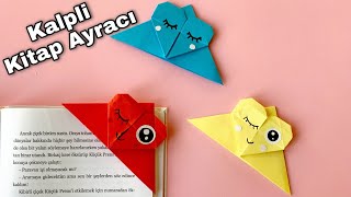 Kağıttan Kitap Ayracı Yapımı  Origami Kitap Ayracı Yapımı  Kalpli Kitap Ayracı Yapımı [upl. by Storm]