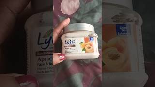 Lykis apricot face amp body scrub review 😱😘👌skin careface body scrub best reviewparlourshorts [upl. by Nairda]