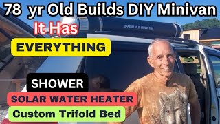 78 yr old builds diy minivan camper thatll blow your mindshowersolar water tankand more [upl. by Akers]